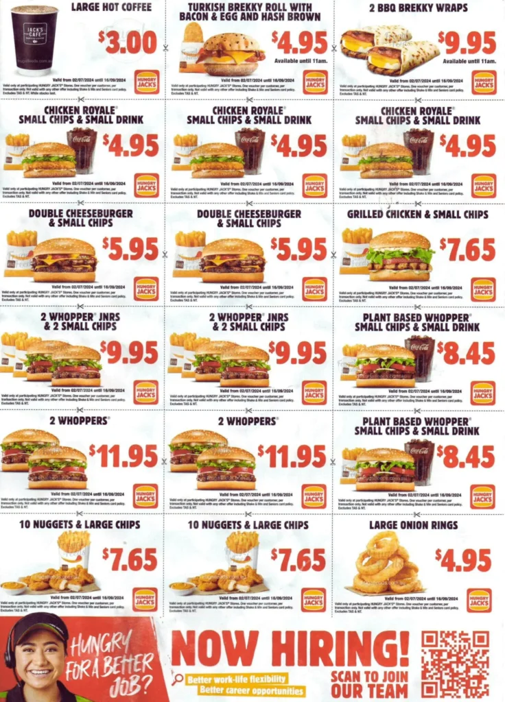 Hungry Jacks September Vouchers